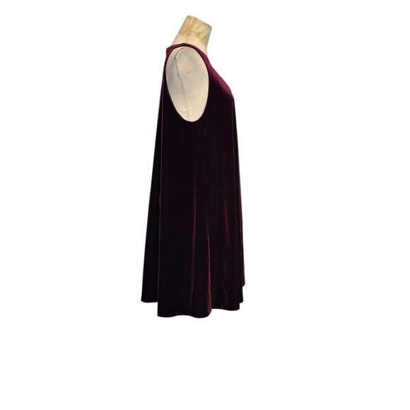 Cynthia Rowley Burgundy Velvet Sleeveless Trapeze Dress Size Medium - Picture 7 of 16